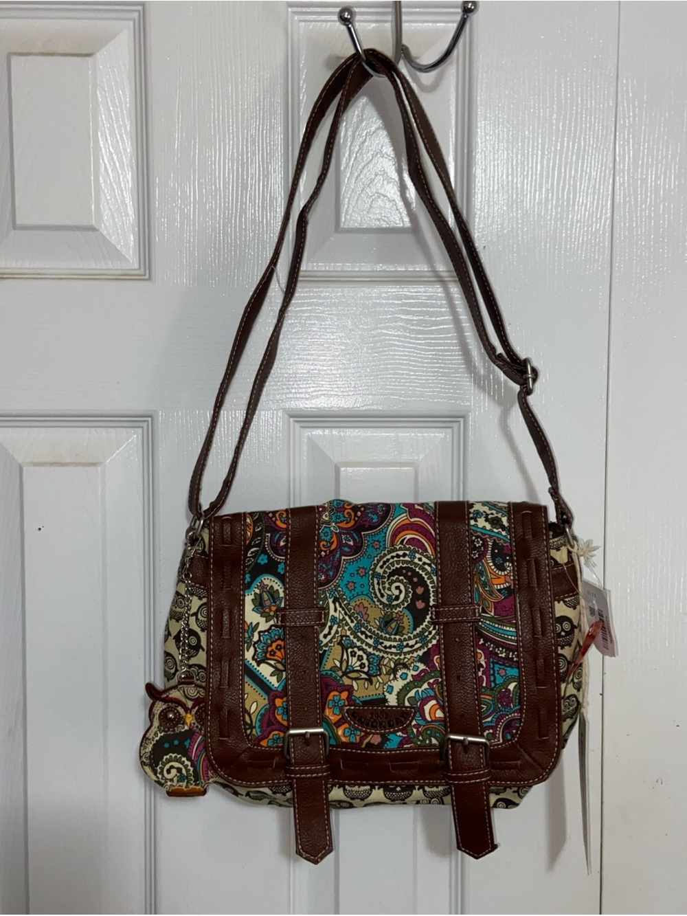 UNIONBAY Brown Multicolor Paisley Shoulder Bag